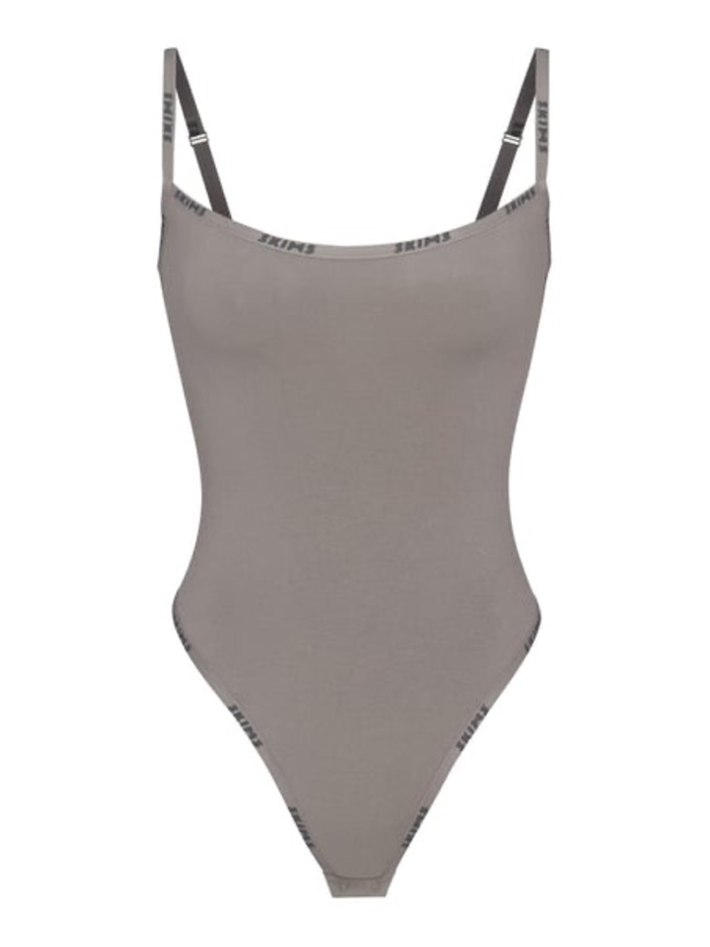 SKIMS Cotton Logo Bodysuit - Smoke